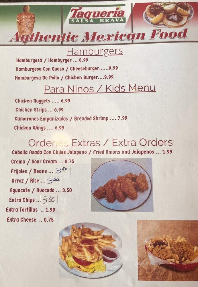 Taqueria Salsa Brava - Santa Maria, CA menu_pic