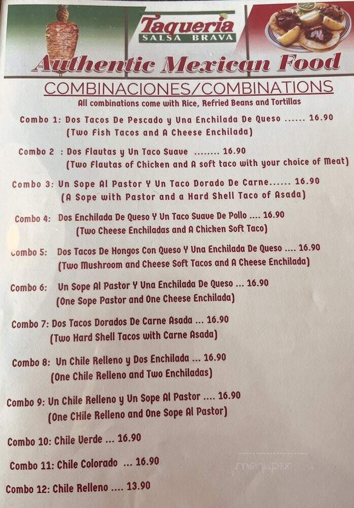 Taqueria Salsa Brava - Santa Maria, CA menu_pic