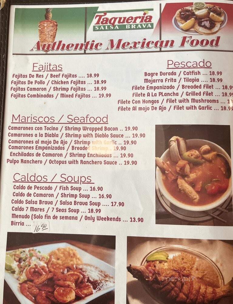 Taqueria Salsa Brava - Santa Maria, CA menu_pic