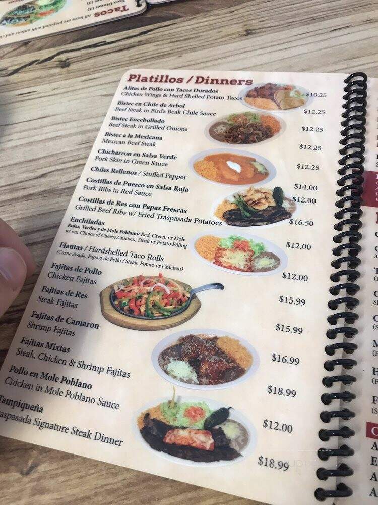 Taqueria Traspasada - Chicago, IL menu_pic