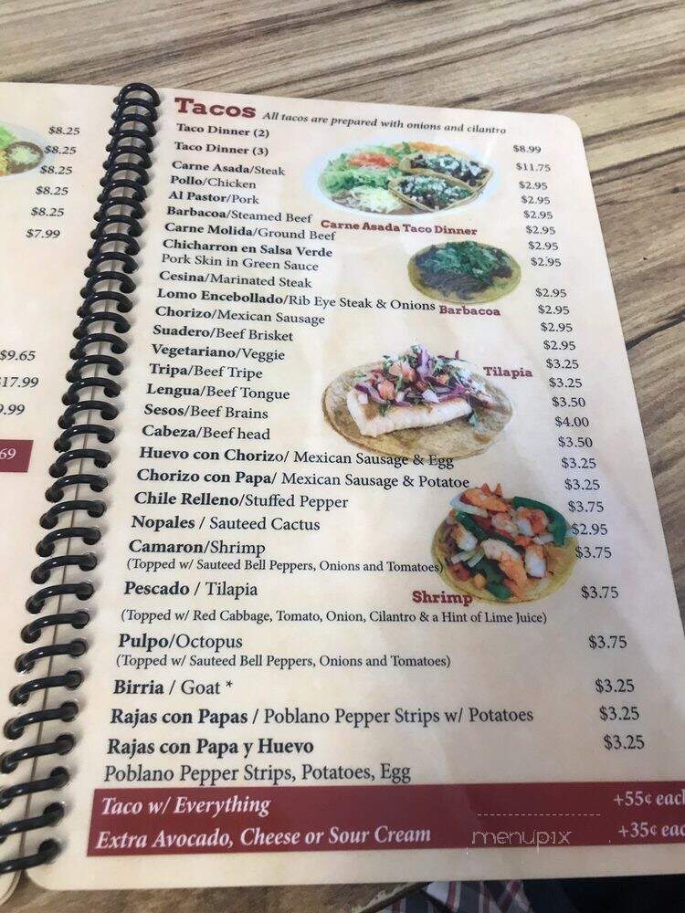 Taqueria Traspasada - Chicago, IL menu_pic