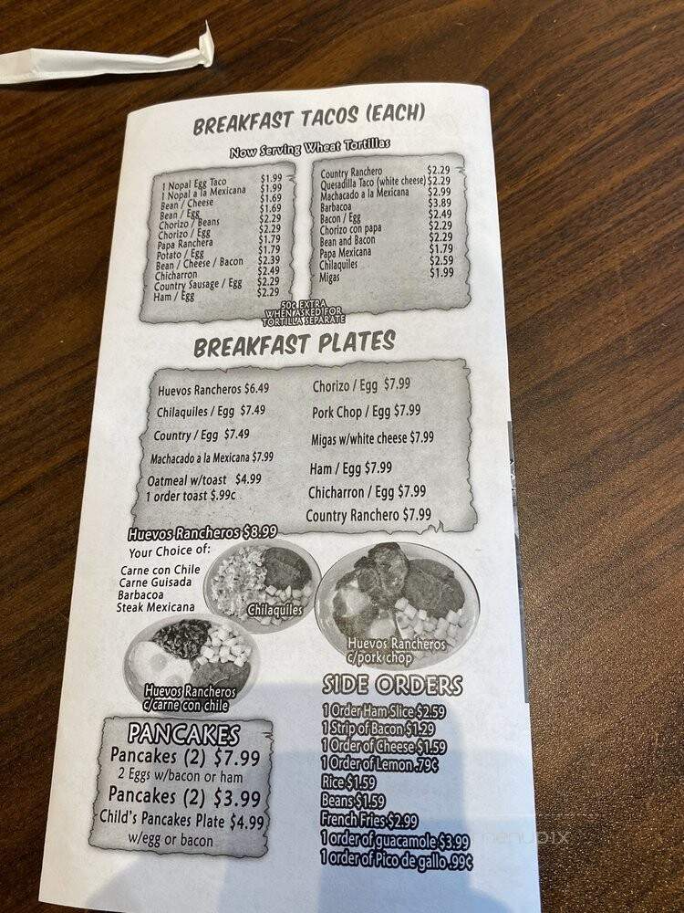 Taurino Cafe - San Antonio, TX menu_pic