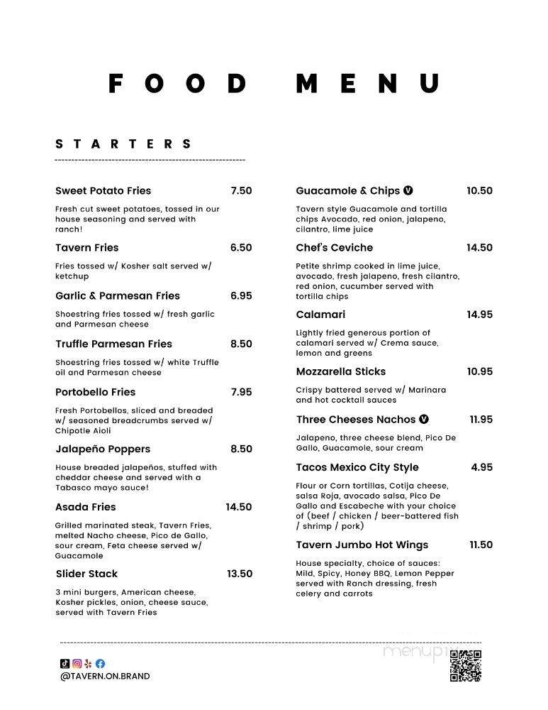 Tavern on Brand - Glendale, CA menu_pic