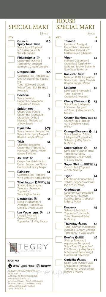 Tegry Bistro - Fishers, IN menu_pic