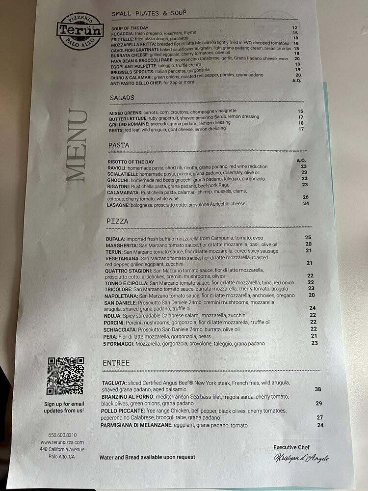 Terrone Pizzeria - Palo Alto, CA menu_pic