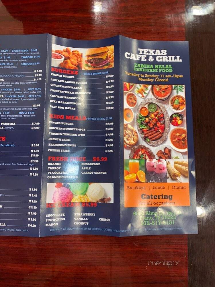 Texas King Indo-Pak Cafe and Grill - Plano, TX menu_pic