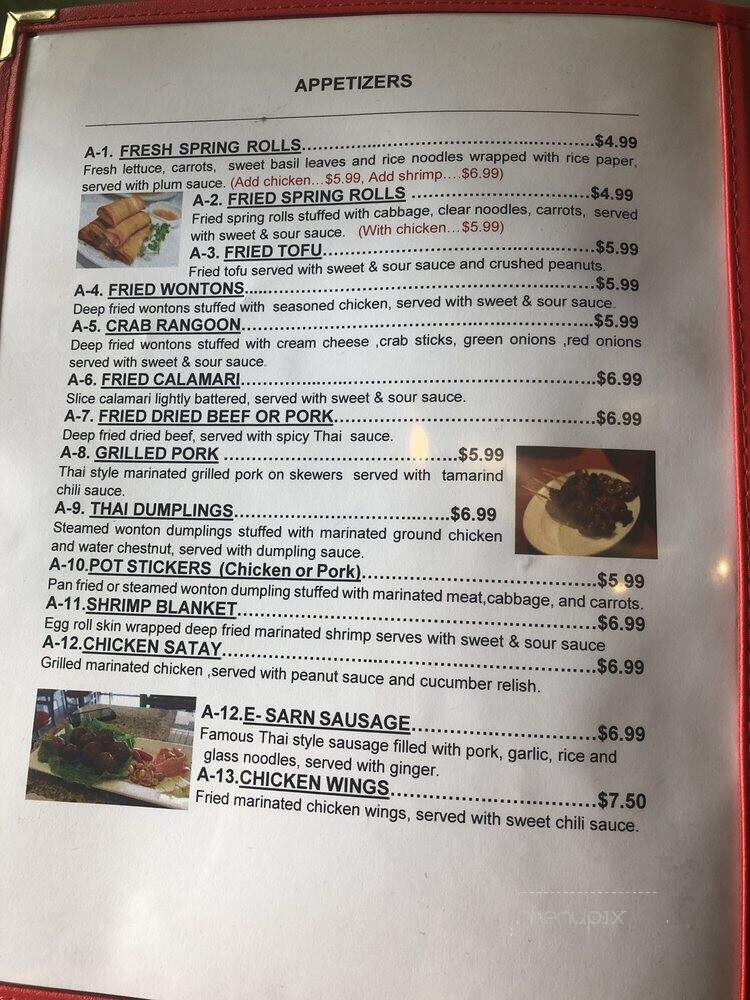 Thai 99 - Chesapeake, VA menu_pic