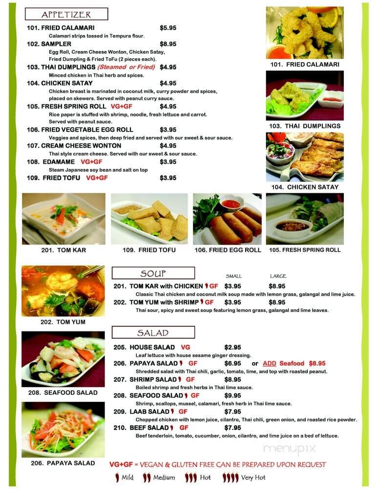 Thai Garden - Tupelo, MS menu_pic