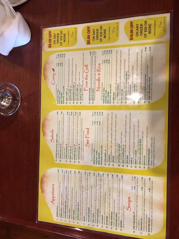 Thai Kitchen 4 - Southington, CT menu_pic