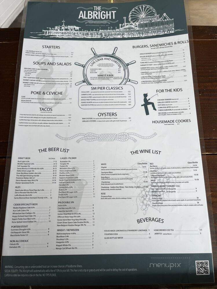 The Albright - Santa Monica, CA menu_pic