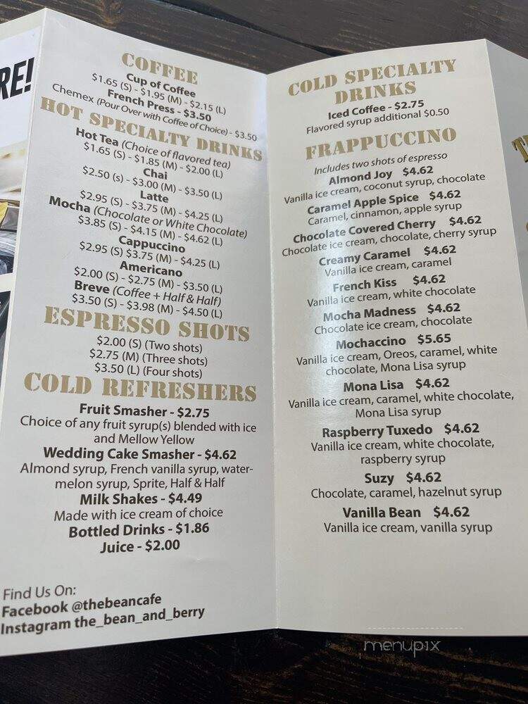 The Bean Cafe - Bainbridge, GA menu_pic