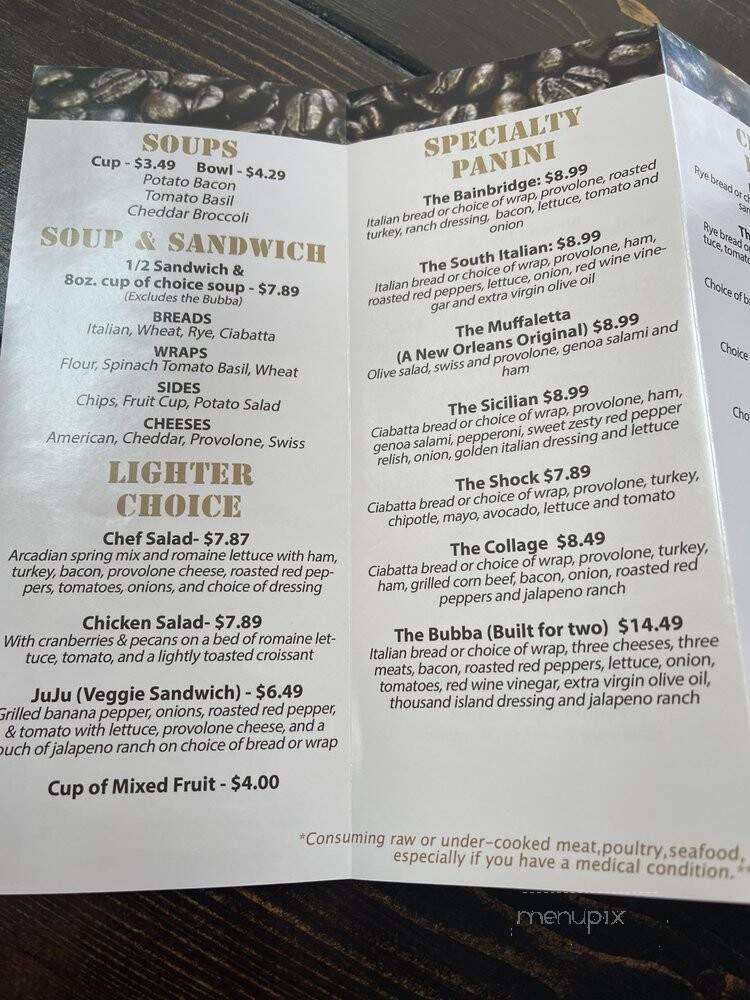 The Bean Cafe - Bainbridge, GA menu_pic