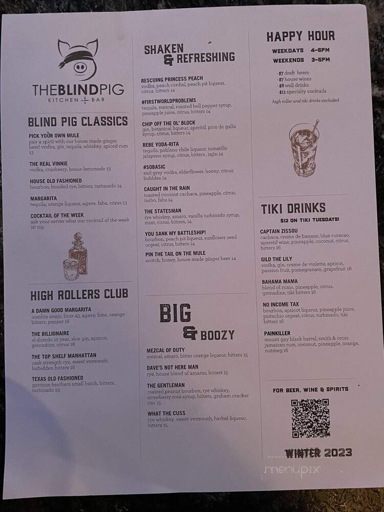 The Blind Pig - Rancho Santa Margarita, CA menu_pic