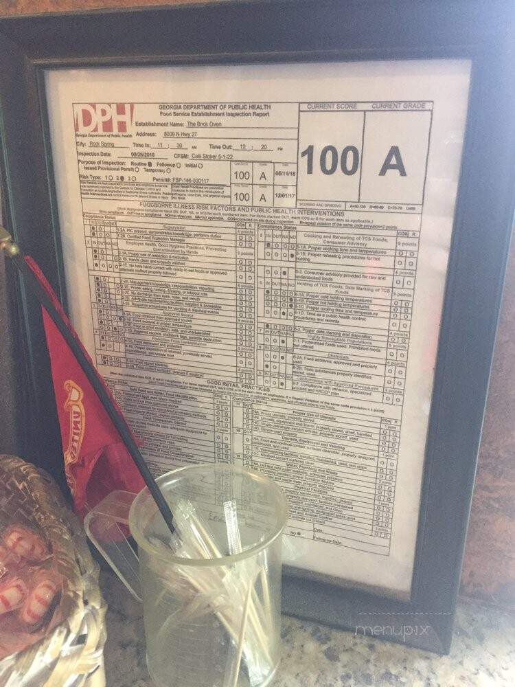 The Brick Oven - Rock Spring, GA menu_pic