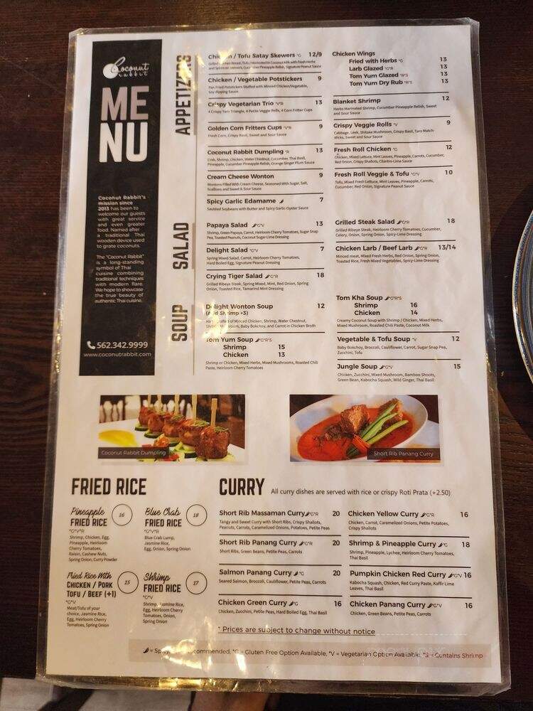 The Coconut Rabbit - Los Alamitos, CA menu_pic