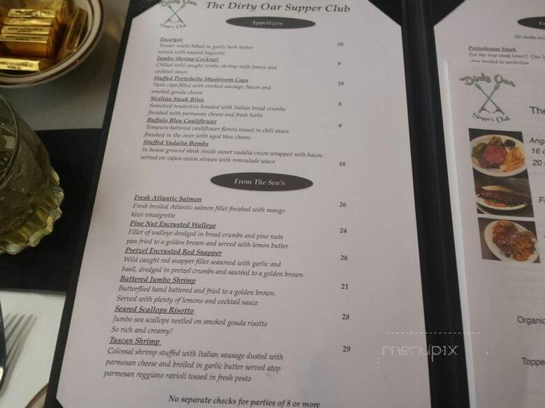 The Dirty Oar - Nekoosa, WI menu_pic
