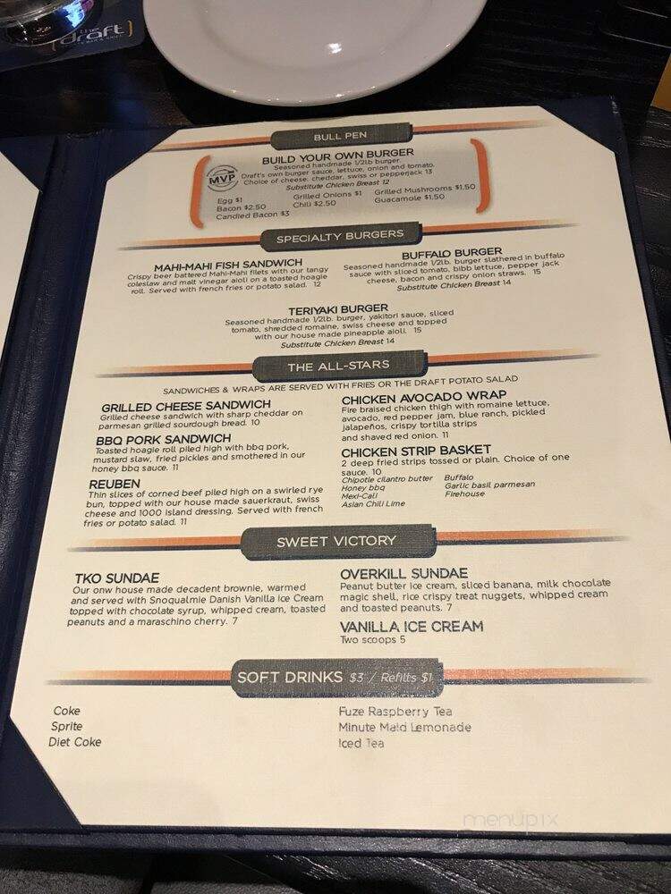 The Draft Sports Bar & Grill - Marysville, WA menu_pic