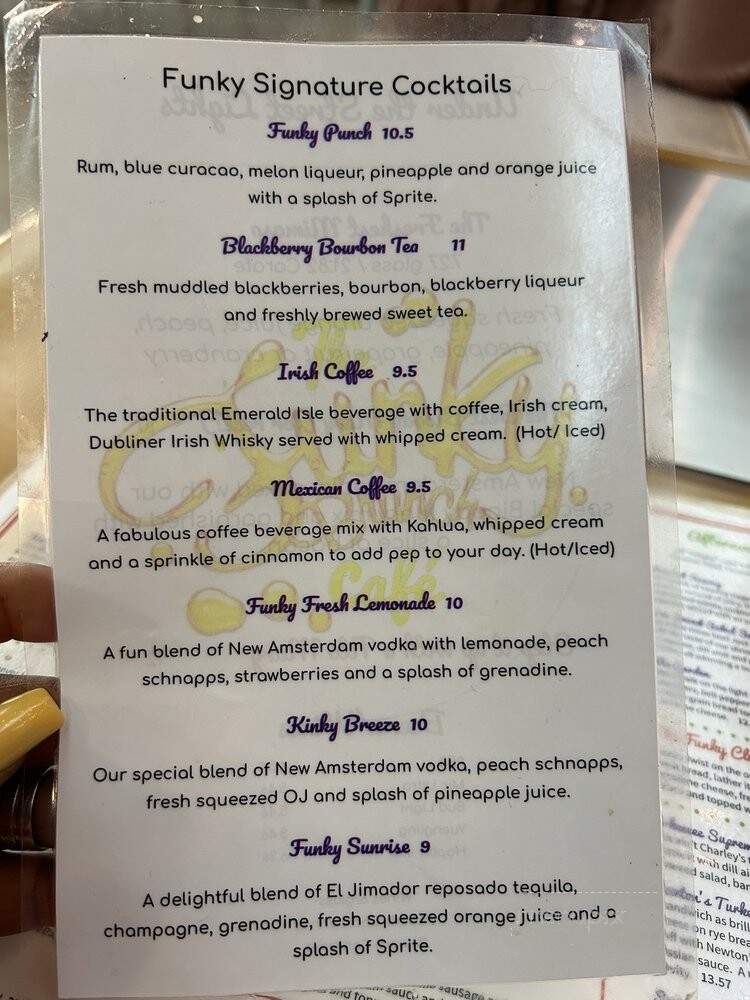 The Funky Brunch Cafe - Savannah, GA menu_pic