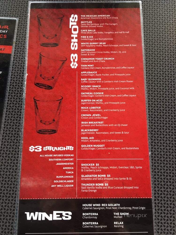 The Garage - Oklahoma City, OK menu_pic