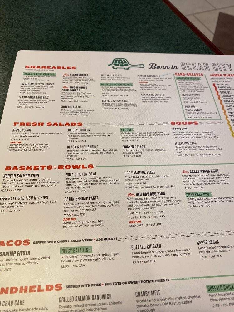 The Greene Turtle - Owings Mills, MD menu_pic