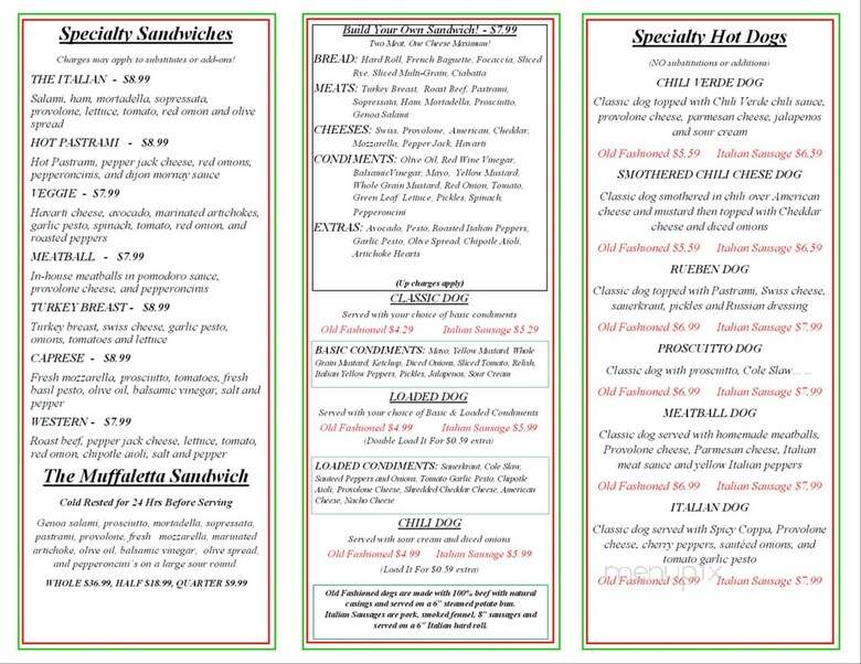The Italian Delicatessen - Elk Grove, CA menu_pic