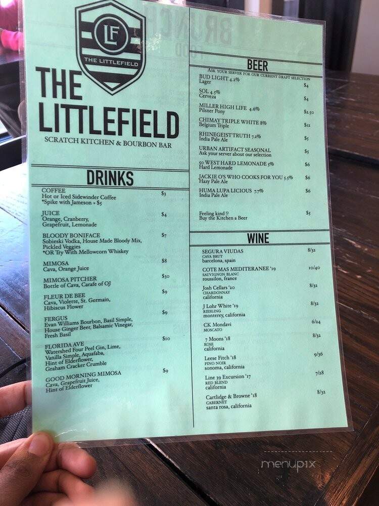 The Littlefield - Cincinnati, OH menu_pic