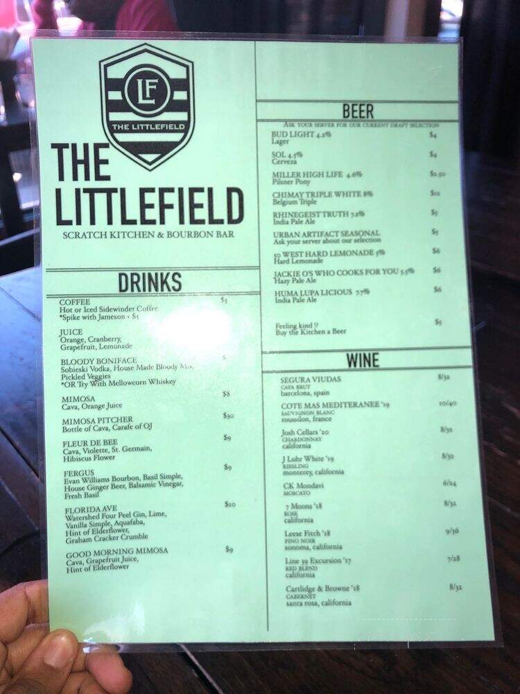 The Littlefield - Cincinnati, OH menu_pic