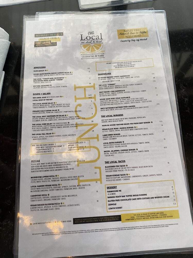 The Local - Naples, FL menu_pic