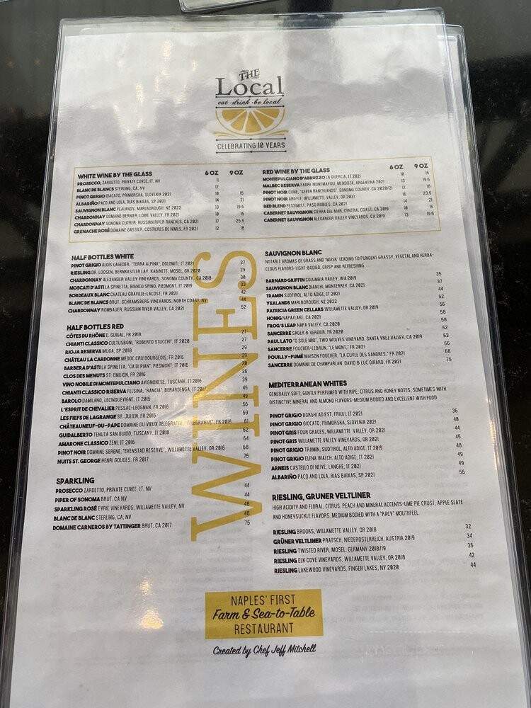 The Local - Naples, FL menu_pic