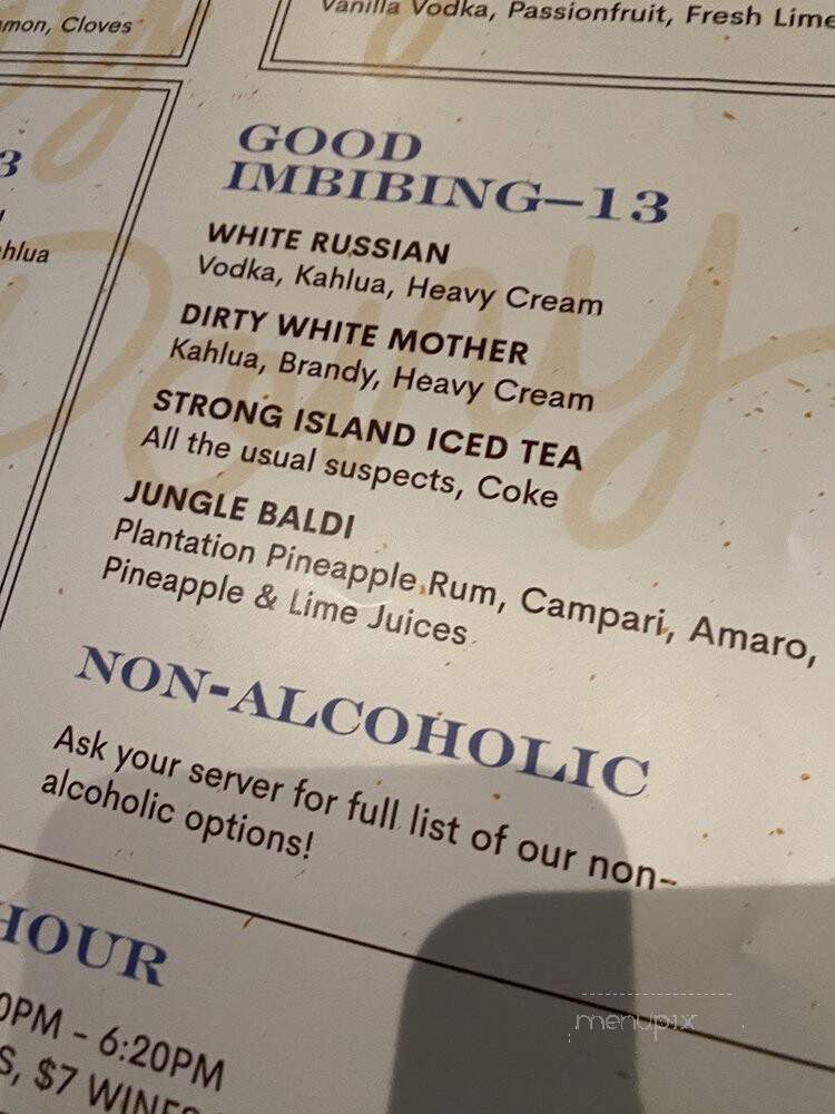 The Pony Bar - New York, NY menu_pic