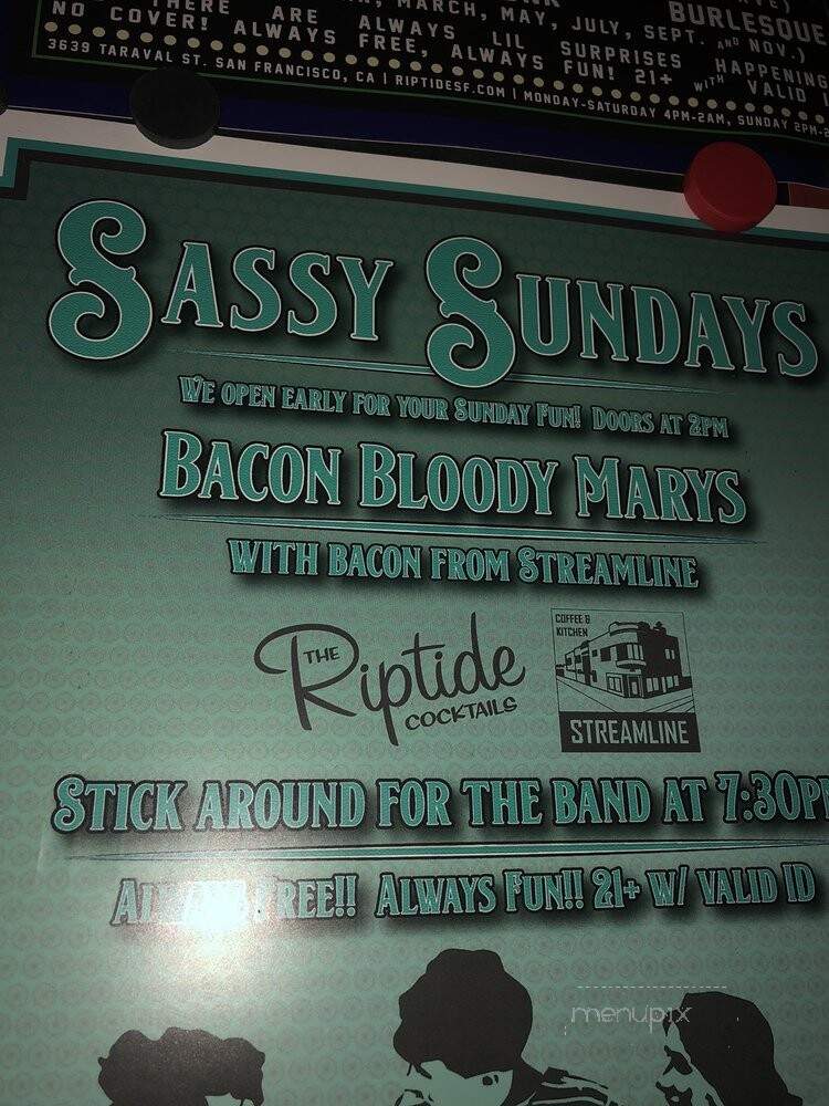 The Riptide - San Francisco, CA menu_pic