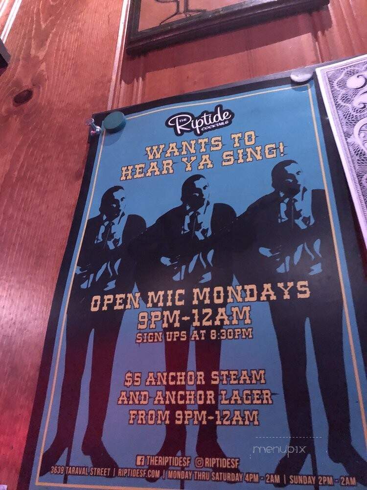 The Riptide - San Francisco, CA menu_pic