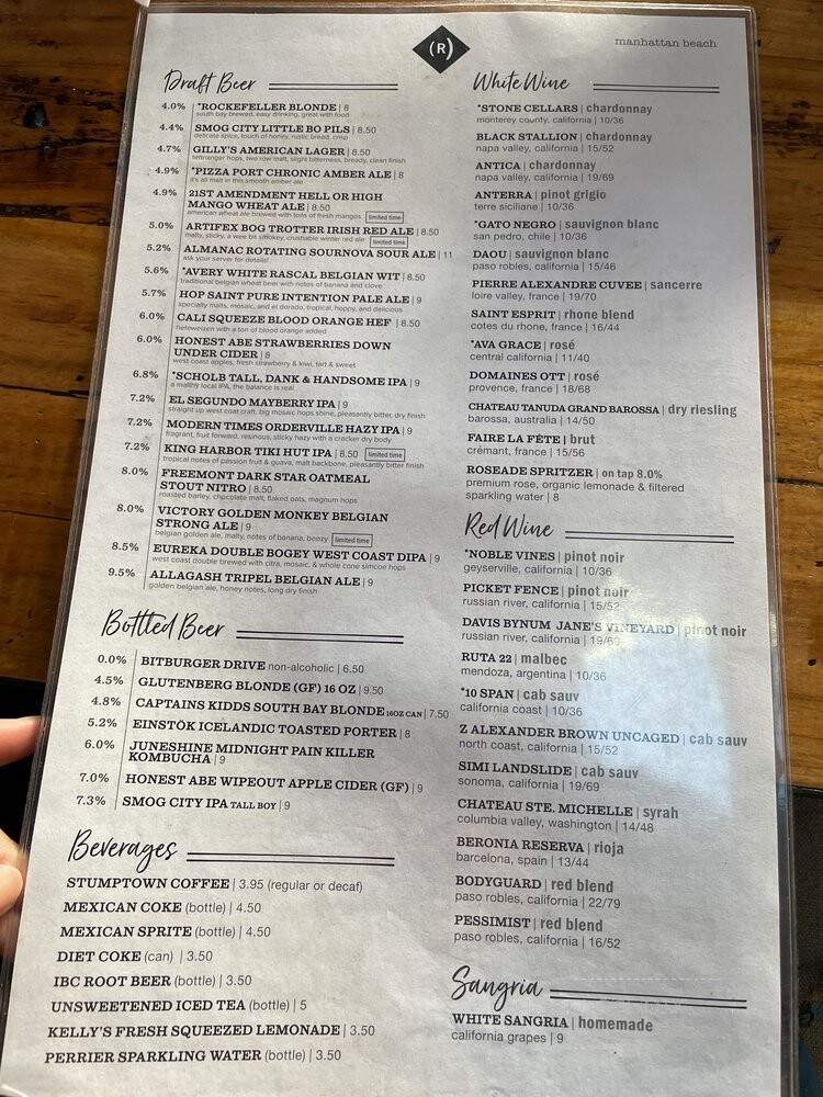 The Rockefeller - Manhattan Beach, CA menu_pic