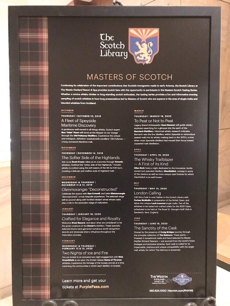 The Scotch Library - Scottsdale, AZ menu_pic