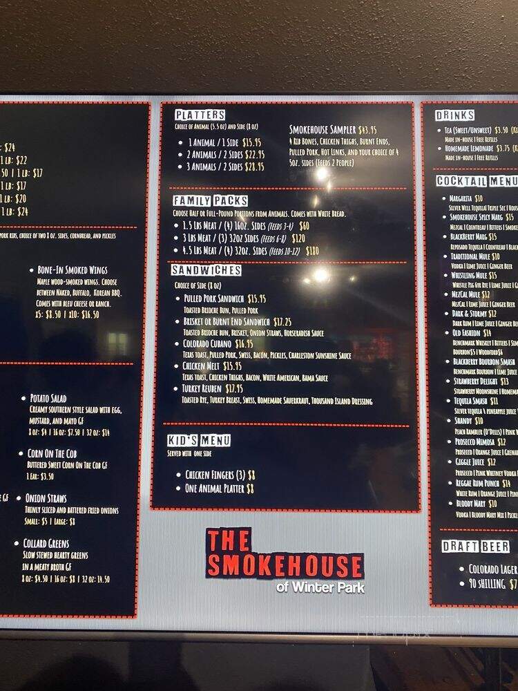 The Smokehouse BBQ - Winter Park, CO menu_pic