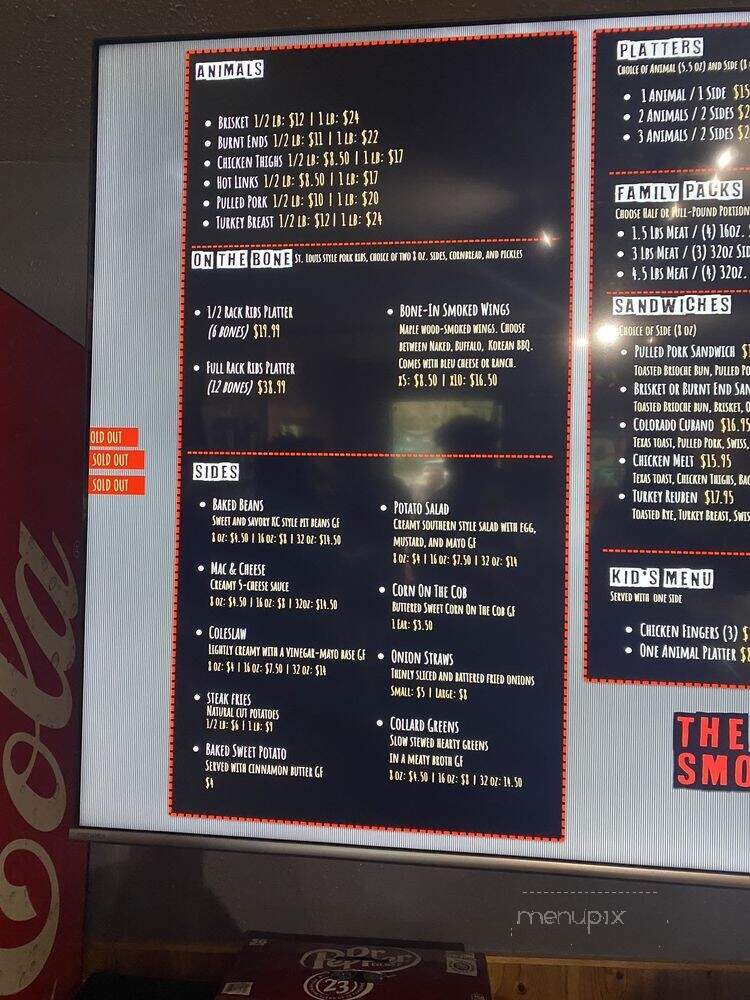 The Smokehouse BBQ - Winter Park, CO menu_pic
