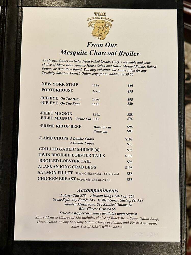 The Steakhouse - Las Vegas, NV menu_pic
