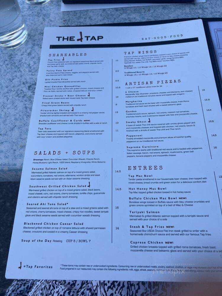 The Tap - Bloomington, IN menu_pic