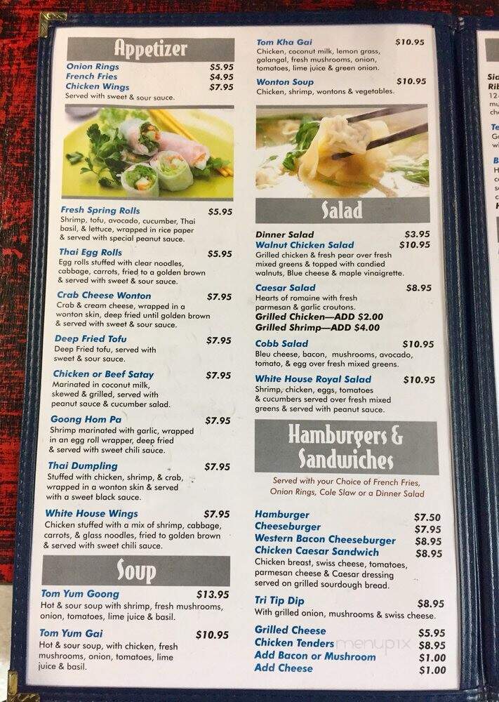 The White House - Susanville, CA menu_pic