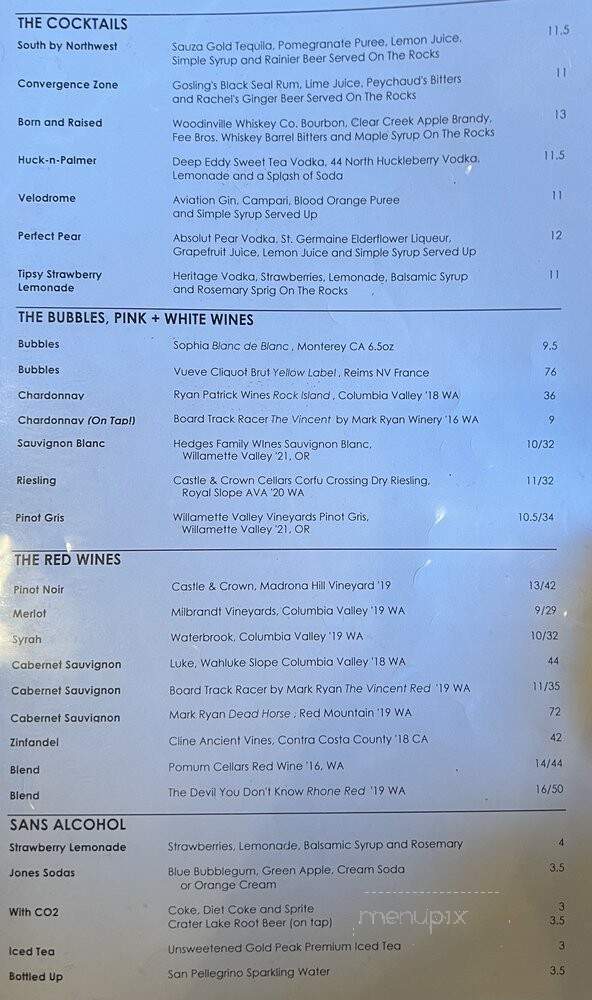 Tipsy Cow Burger Bar - Redmond, WA menu_pic