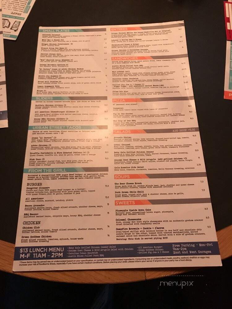Tom's Urban - Los Angeles, CA menu_pic