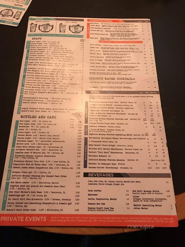 Tom's Urban - Los Angeles, CA menu_pic