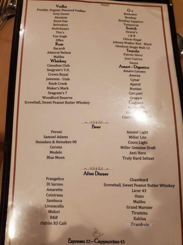 Tony Spavones - Bloomingdale, IL menu_pic