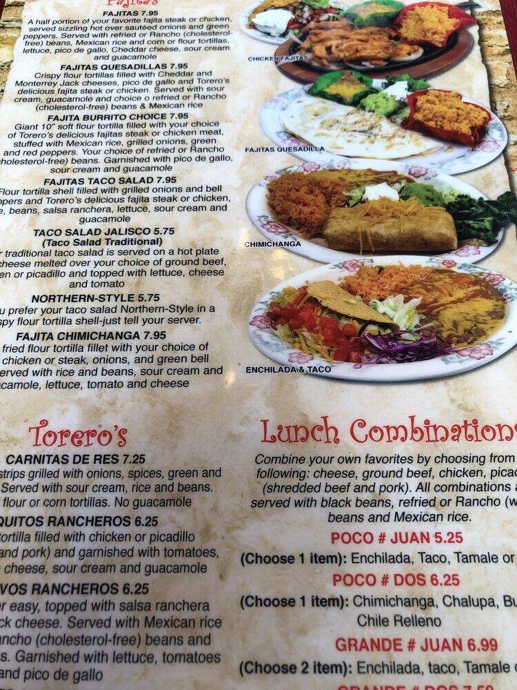 Torero's - Raleigh, NC menu_pic