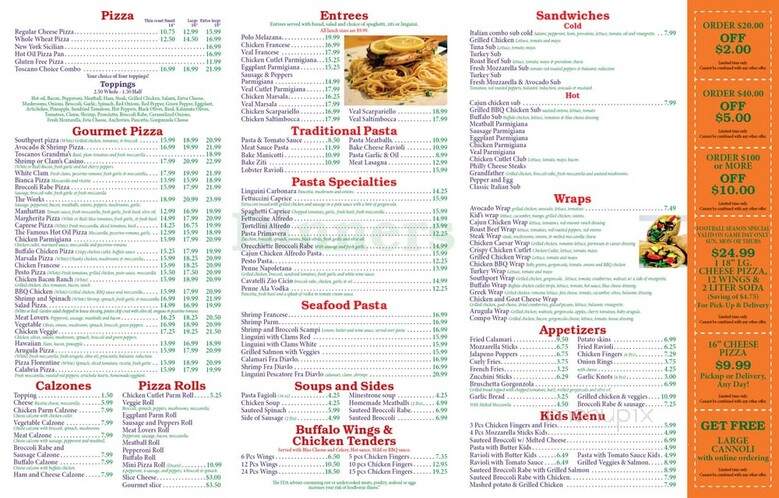 Toscano Pizzeria - Southport, CT menu_pic