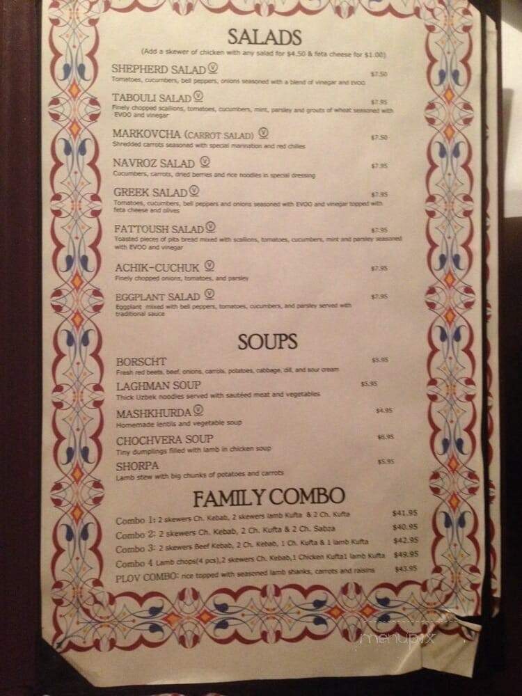 Uzbekistana - Boonton, NJ menu_pic