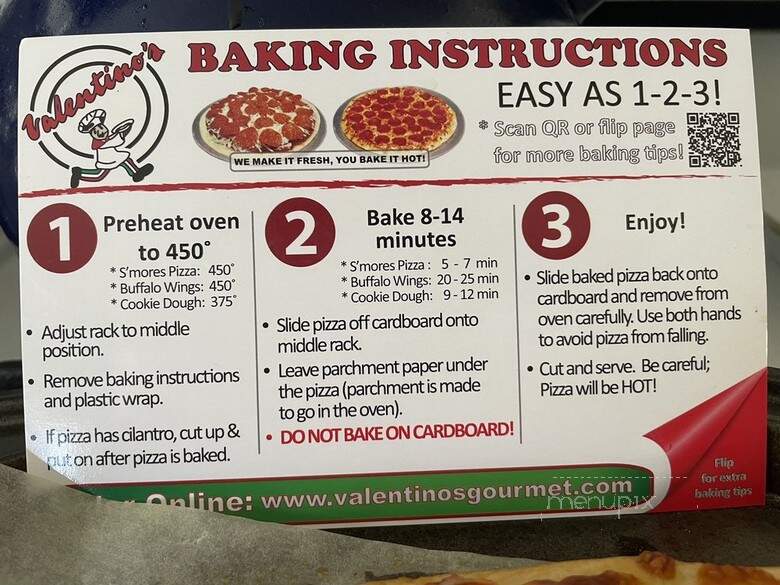 Valentinos Take & Bake Pizza - Camarillo, CA menu_pic