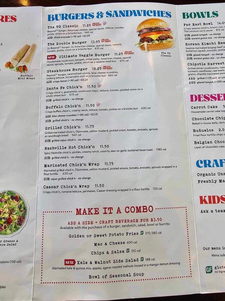 Veggie Grill - Hollywood, CA menu_pic