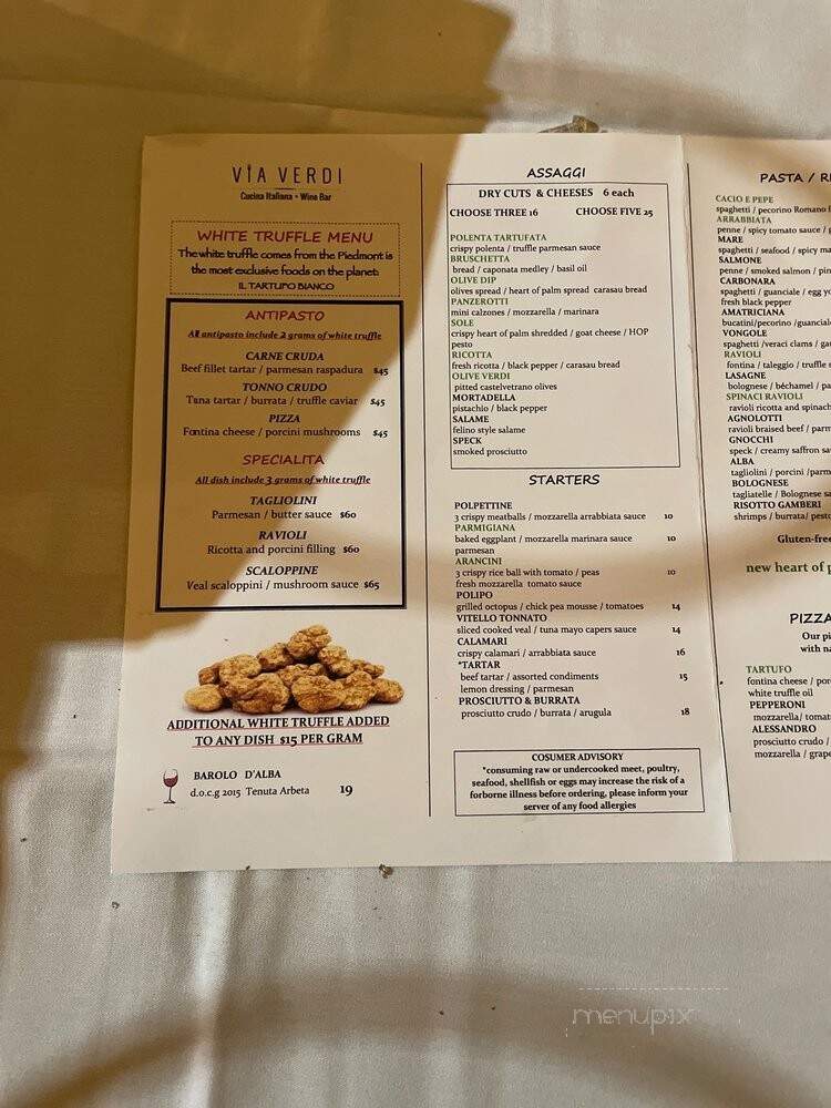 Via Verdi - Miami, FL menu_pic