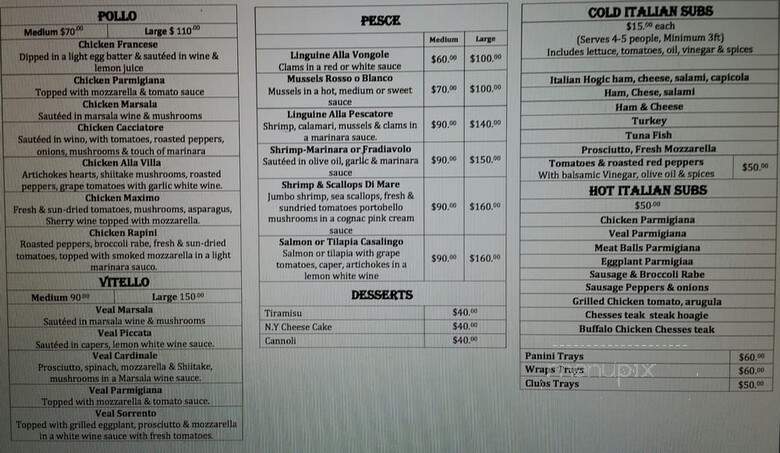 Villa Francesco's - Pennington, NJ menu_pic